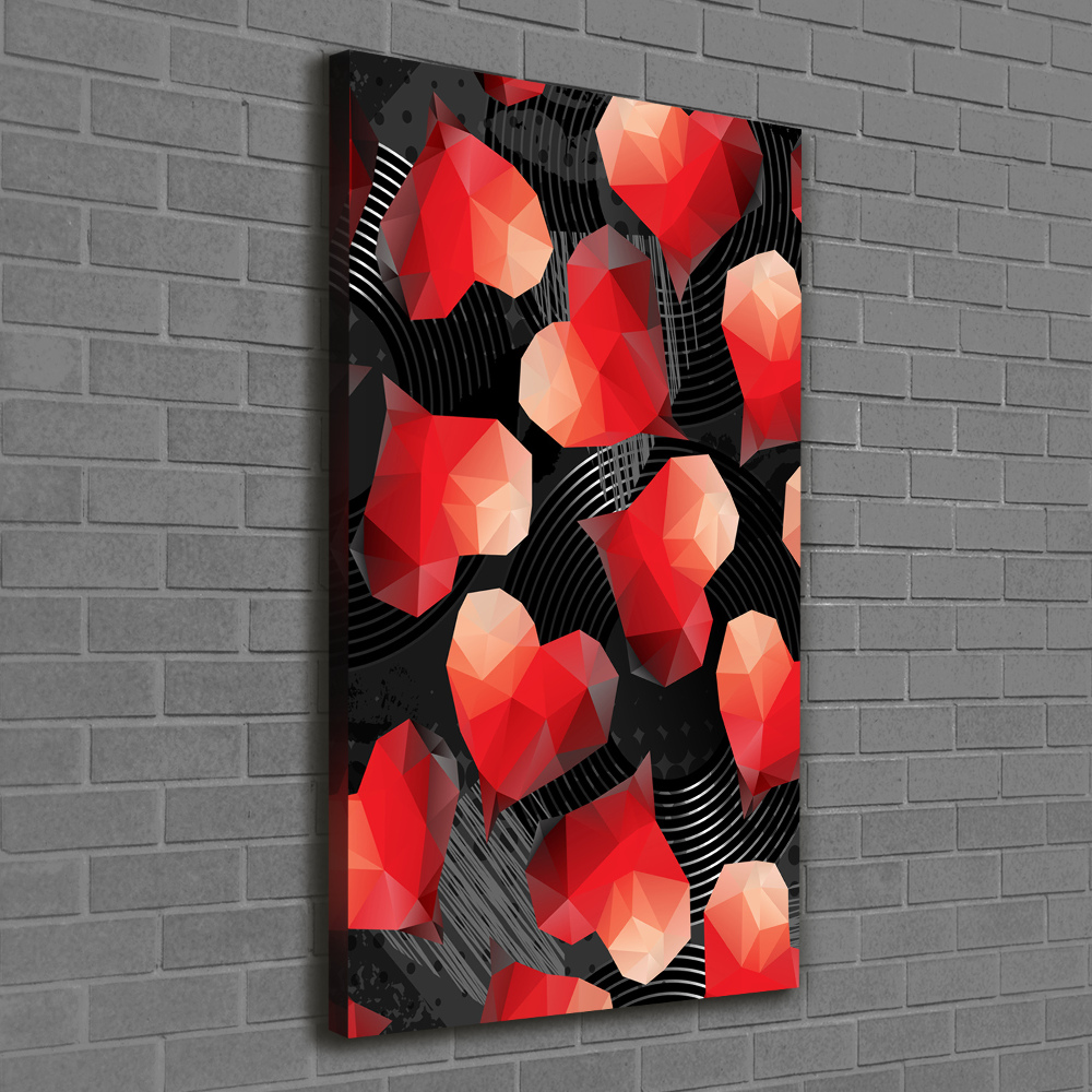 Canvas wall art Geometric hearts