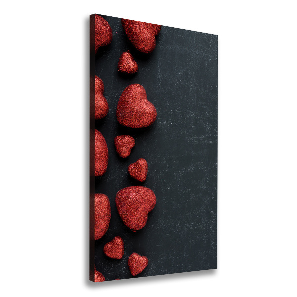 Canvas wall art Hearts on the board