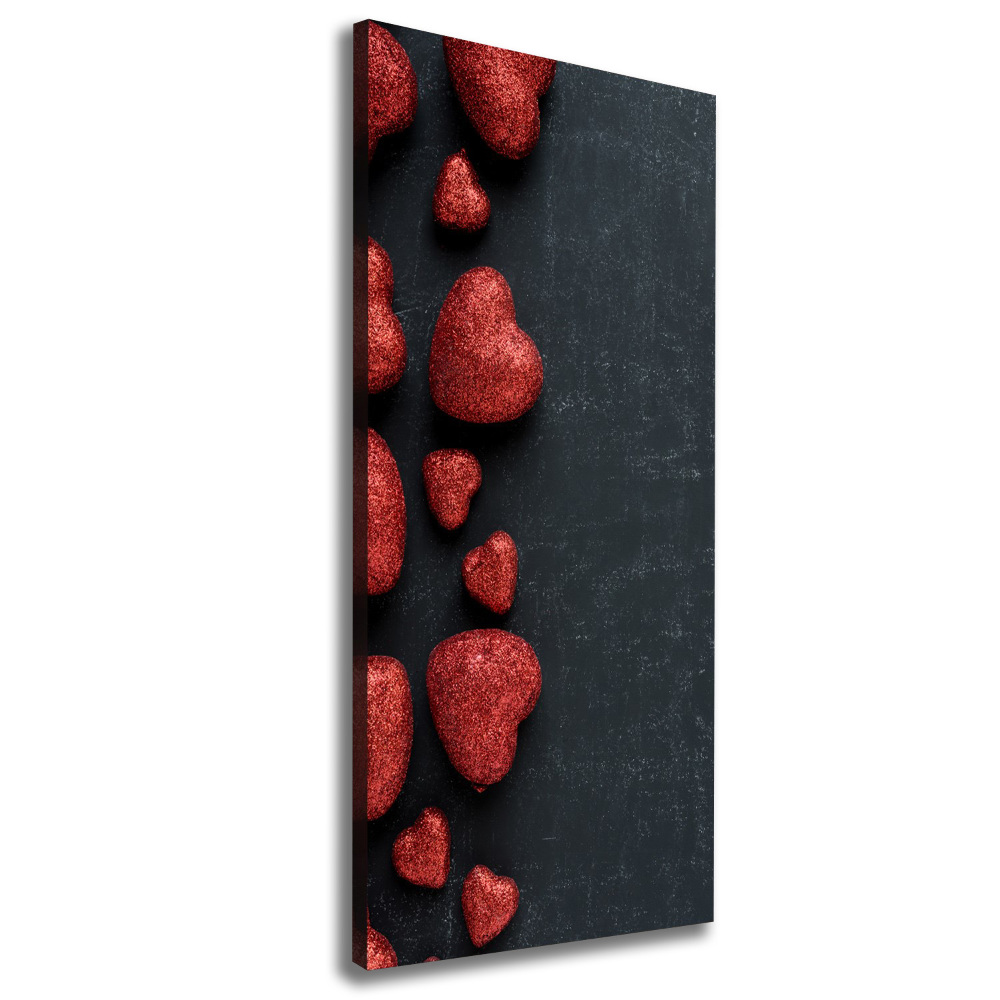 Canvas wall art Hearts on the board