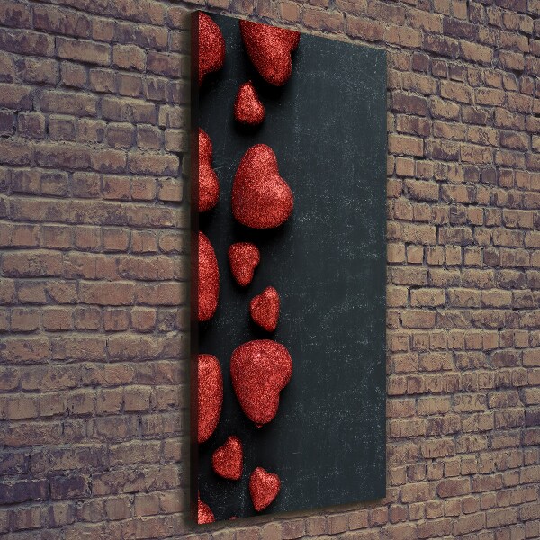 Canvas wall art Hearts on the board