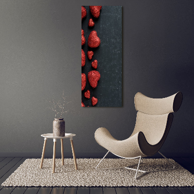 Canvas wall art Hearts on the board