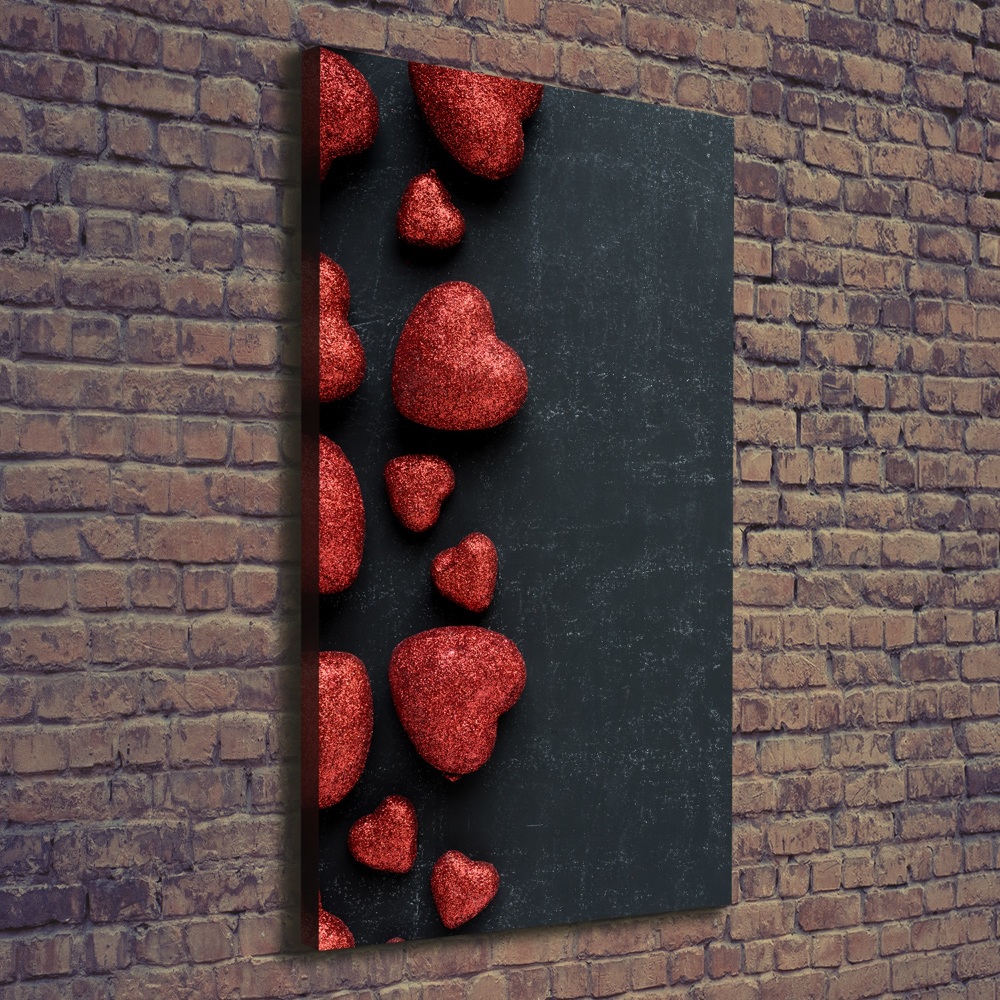 Canvas wall art Hearts on the board