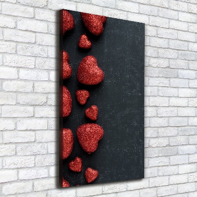 Canvas wall art Hearts on the board