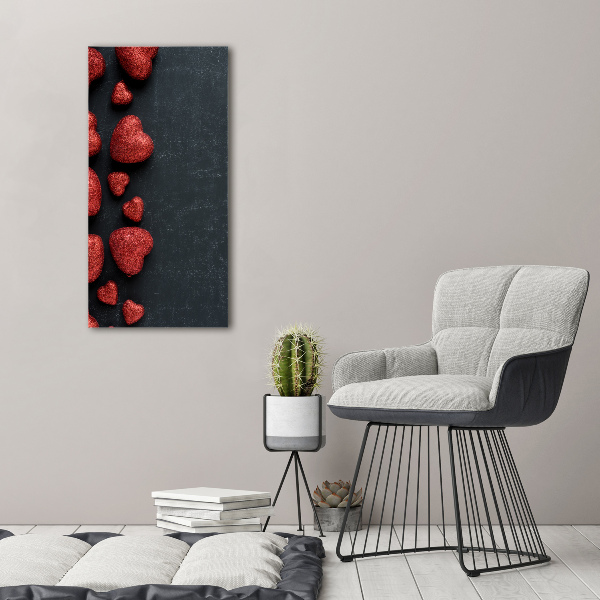 Canvas wall art Hearts on the board