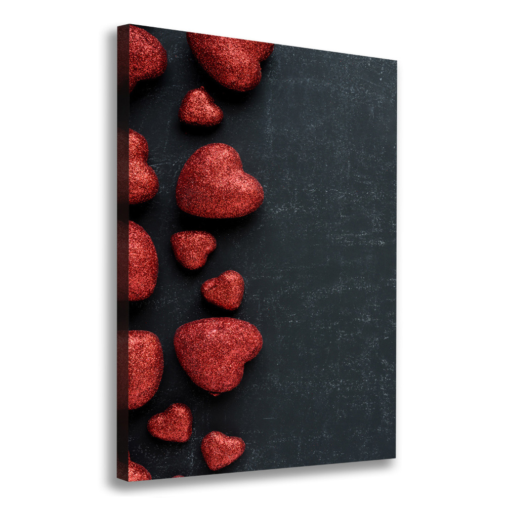 Canvas wall art Hearts on the board