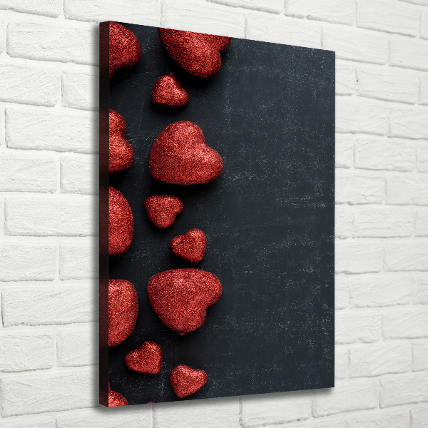 Canvas wall art Hearts on the board