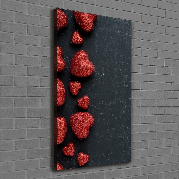 Canvas wall art Hearts on the board