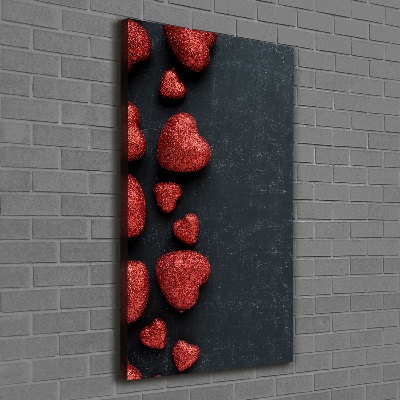 Canvas wall art Hearts on the board