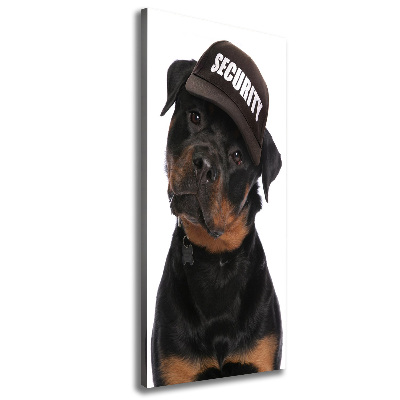 Canvas wall art Rottweiler in the hat