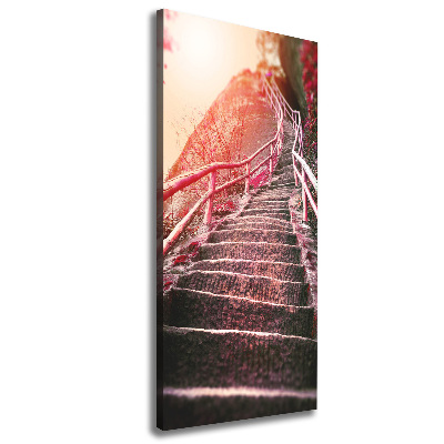 Large canvas wall art Stairs in the mountains