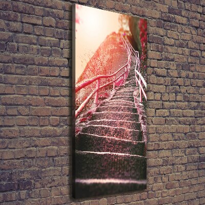 Large canvas wall art Stairs in the mountains