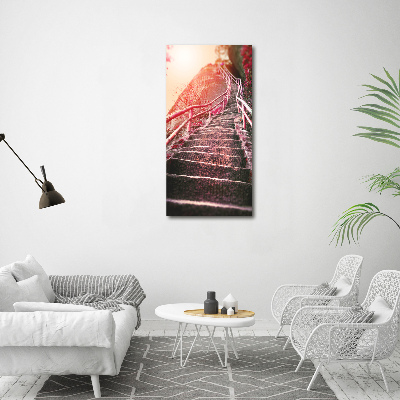 Large canvas wall art Stairs in the mountains