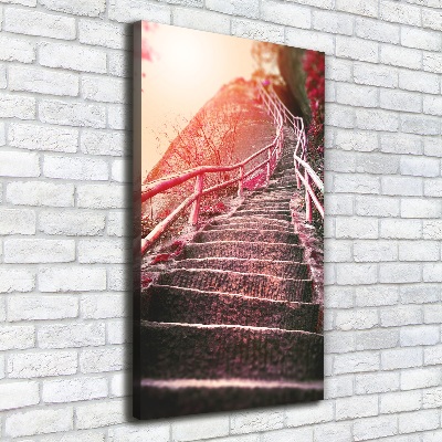 Large canvas wall art Stairs in the mountains