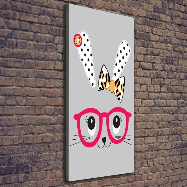 Large canvas wall art Rabbit with glasses