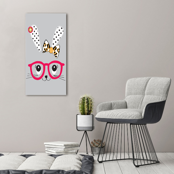 Large canvas wall art Rabbit with glasses