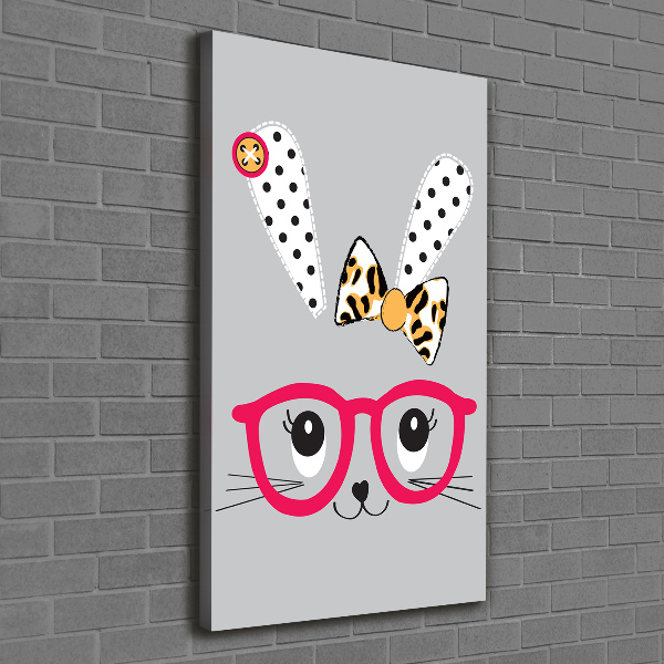 Large canvas wall art Rabbit with glasses