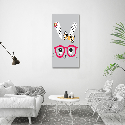 Large canvas wall art Rabbit with glasses