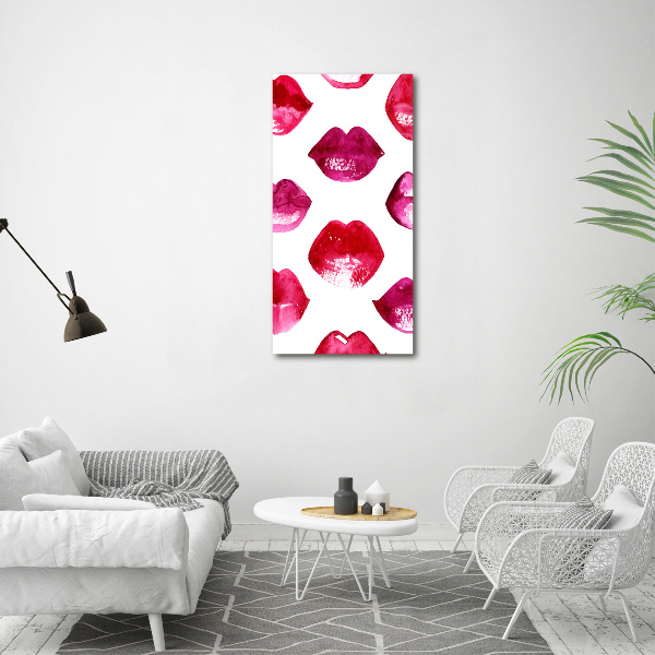 Canvas wall art Red lips