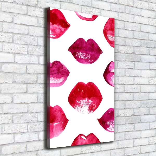 Canvas wall art Red lips