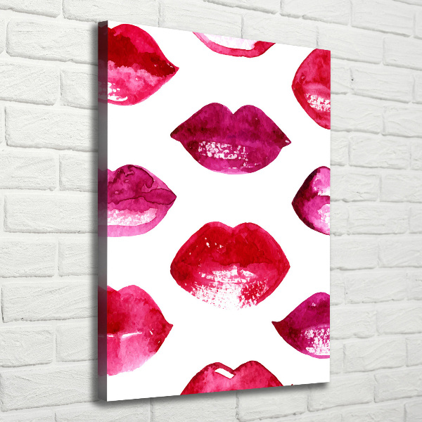 Canvas wall art Red lips