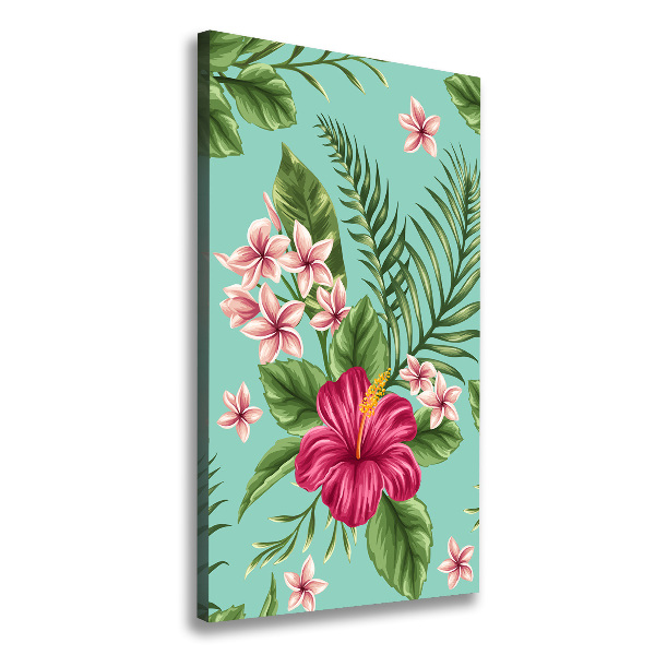 Wall art canvas large Hawaiian flowers