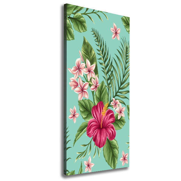 Wall art canvas large Hawaiian flowers