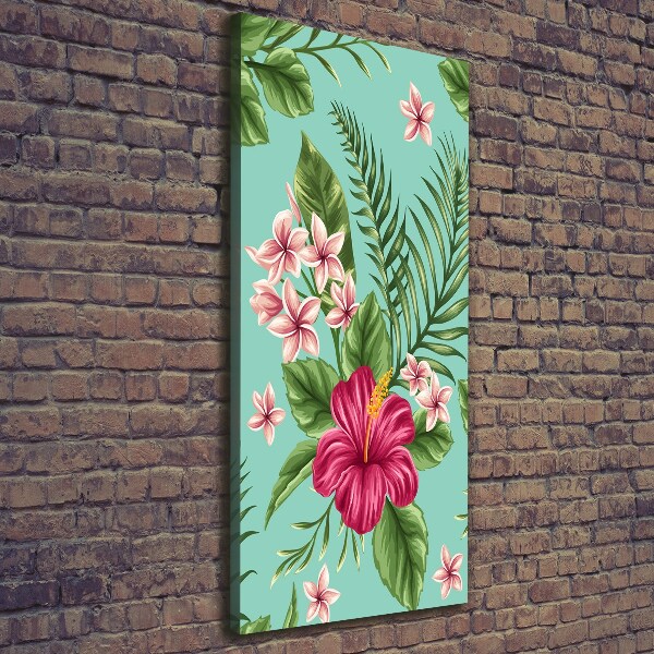 Wall art canvas large Hawaiian flowers