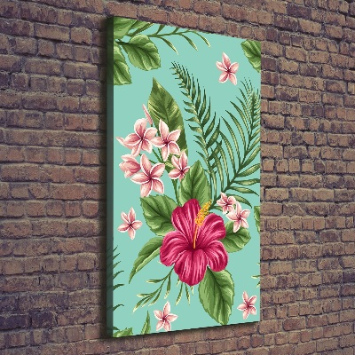 Wall art canvas large Hawaiian flowers