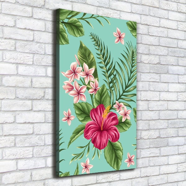 Wall art canvas large Hawaiian flowers