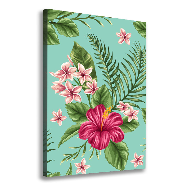 Wall art canvas large Hawaiian flowers