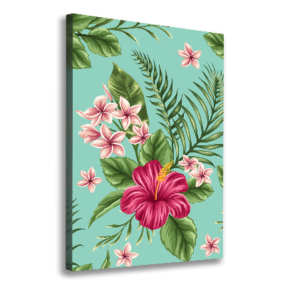 Wall art canvas large Hawaiian flowers