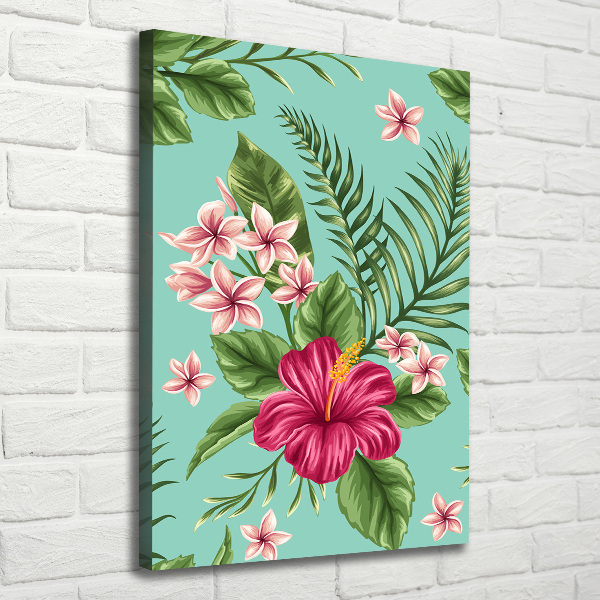 Wall art canvas large Hawaiian flowers