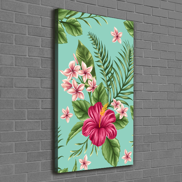 Wall art canvas large Hawaiian flowers