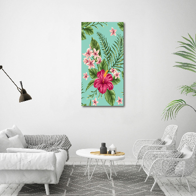 Wall art canvas large Hawaiian flowers