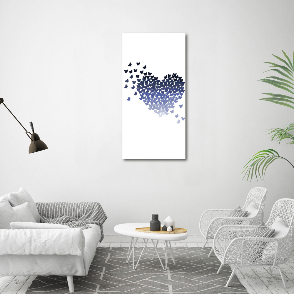 Canvas wall art Butterfly heart