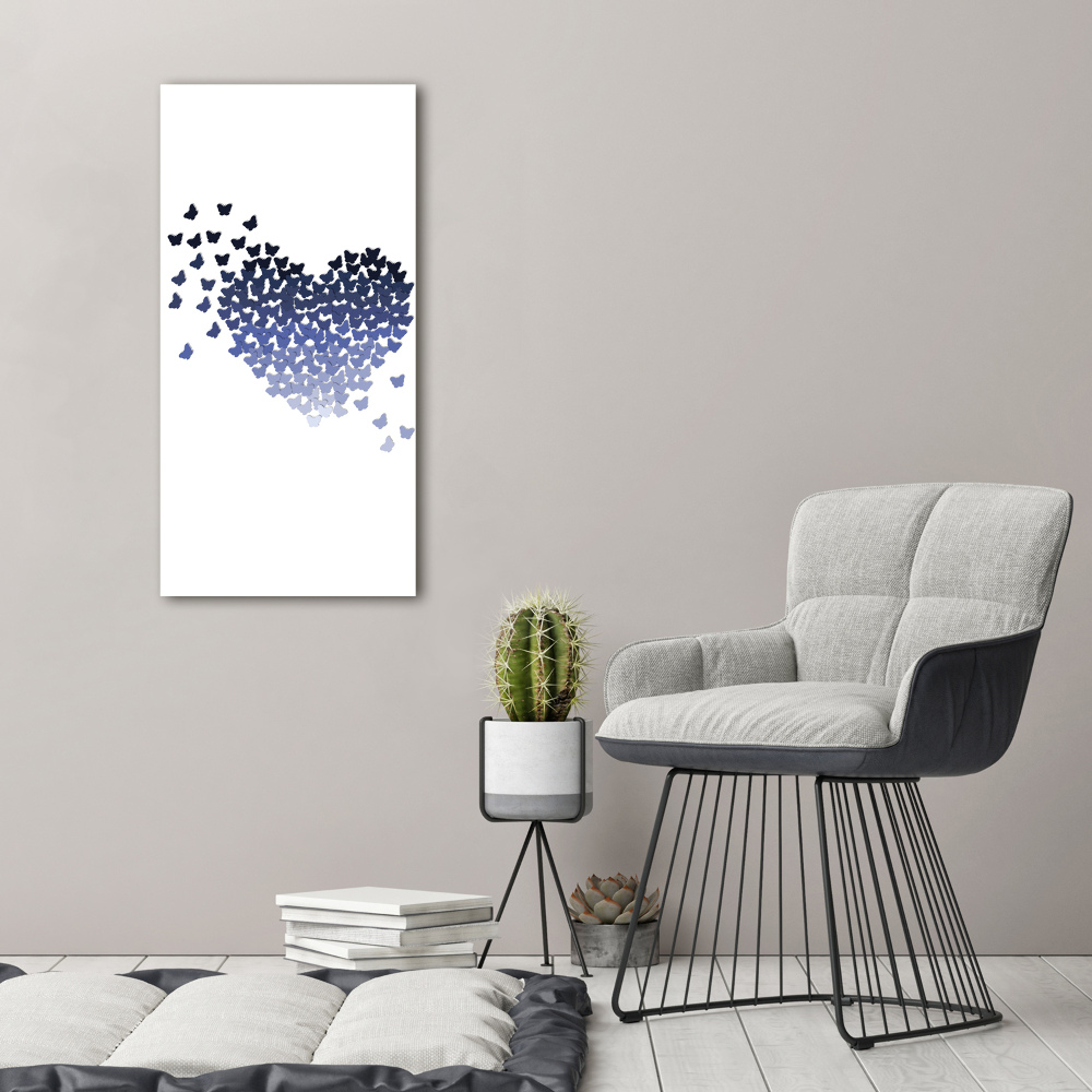 Canvas wall art Butterfly heart