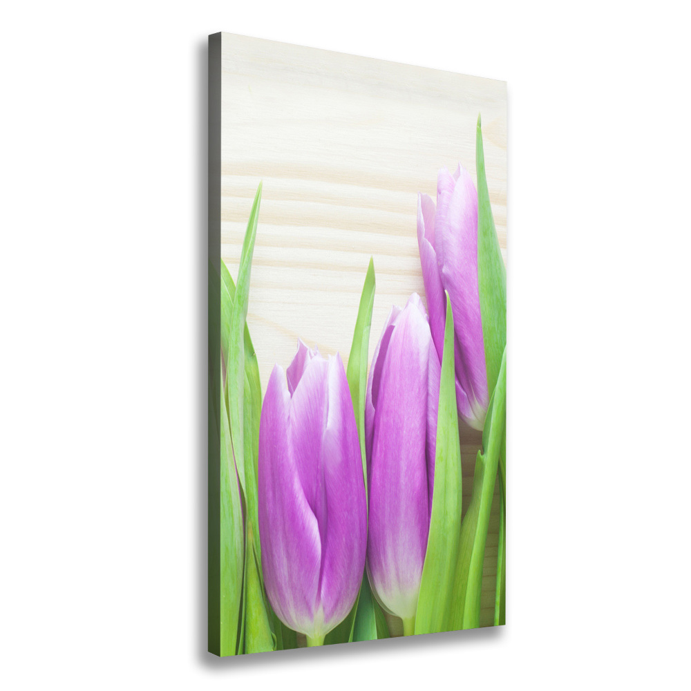 Canvas wall art Violet tulips