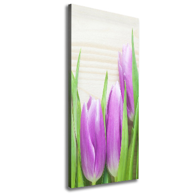 Canvas wall art Violet tulips