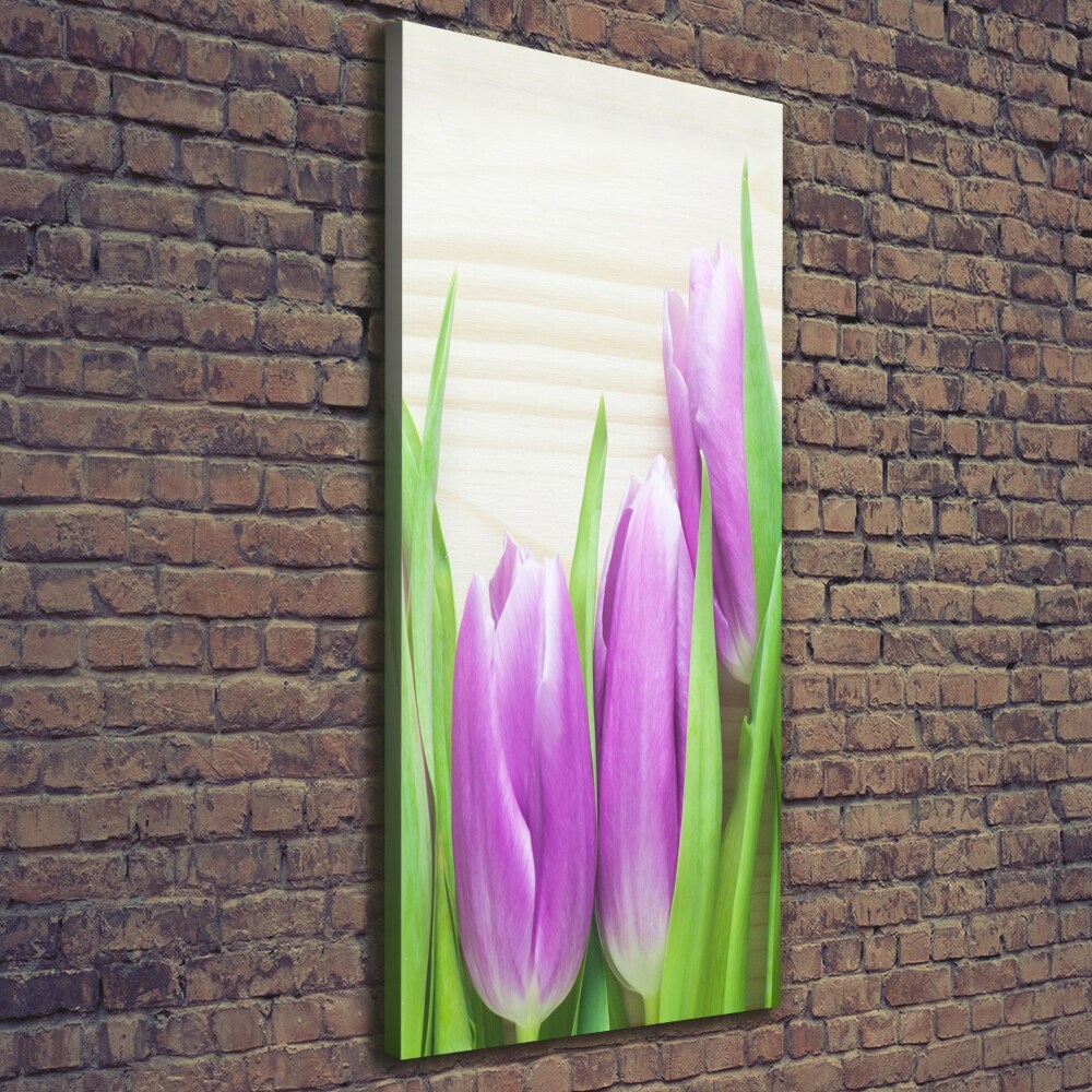 Canvas wall art Violet tulips