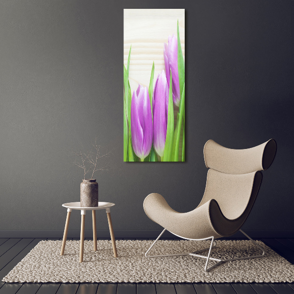 Canvas wall art Violet tulips