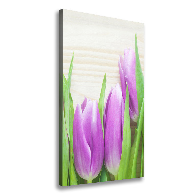 Canvas wall art Violet tulips