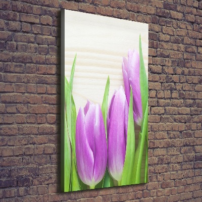 Canvas wall art Violet tulips