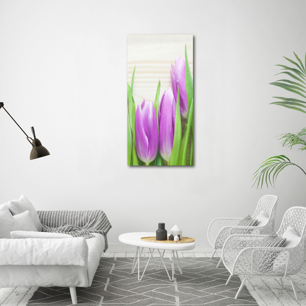 Canvas wall art Violet tulips