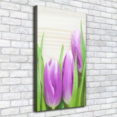 Canvas wall art Violet tulips