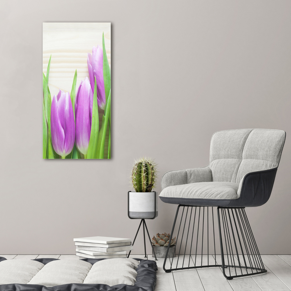 Canvas wall art Violet tulips