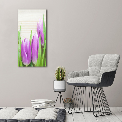 Canvas wall art Violet tulips