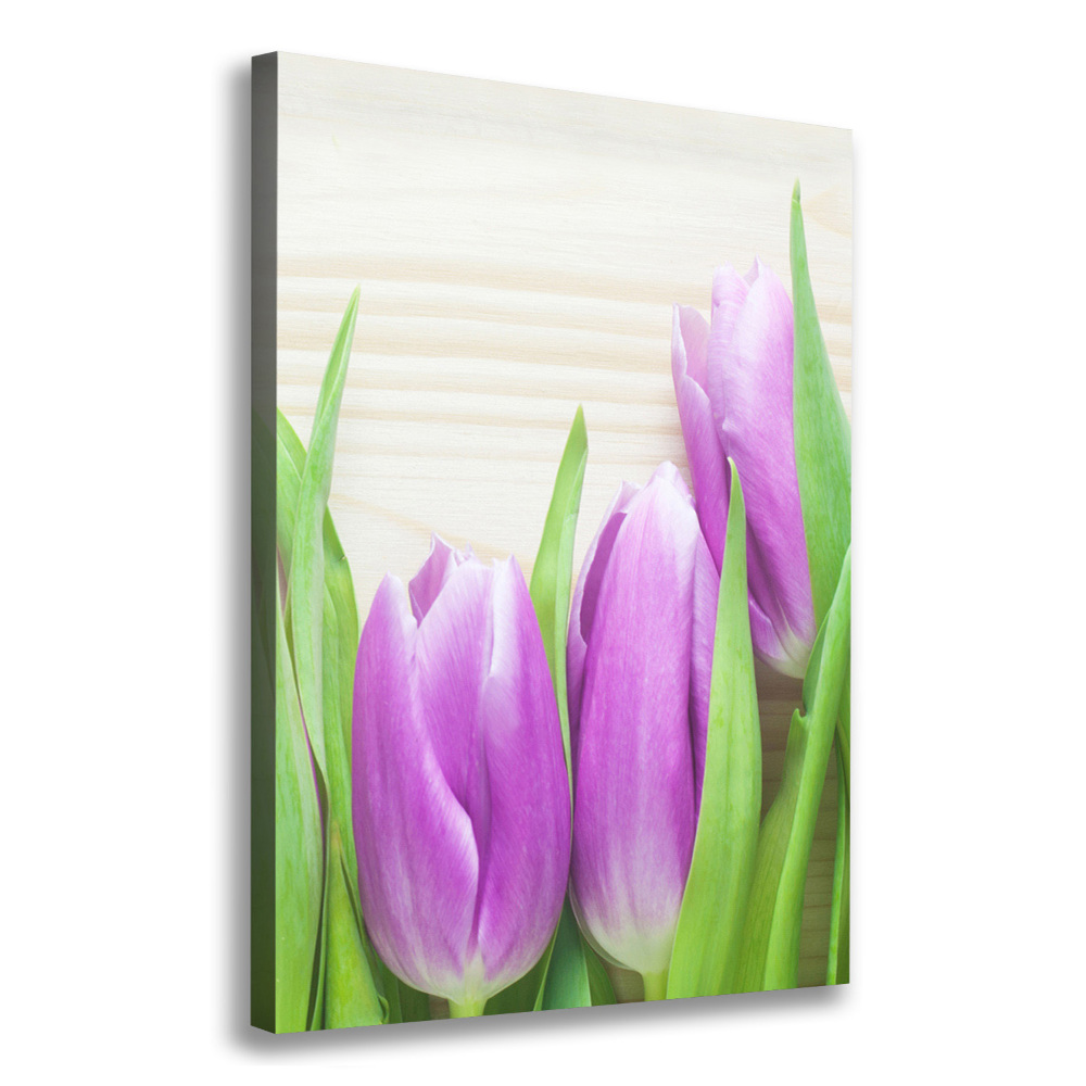 Canvas wall art Violet tulips