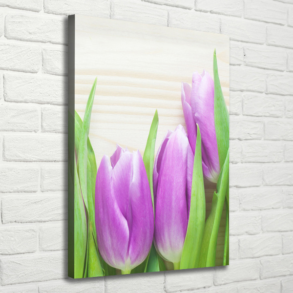 Canvas wall art Violet tulips