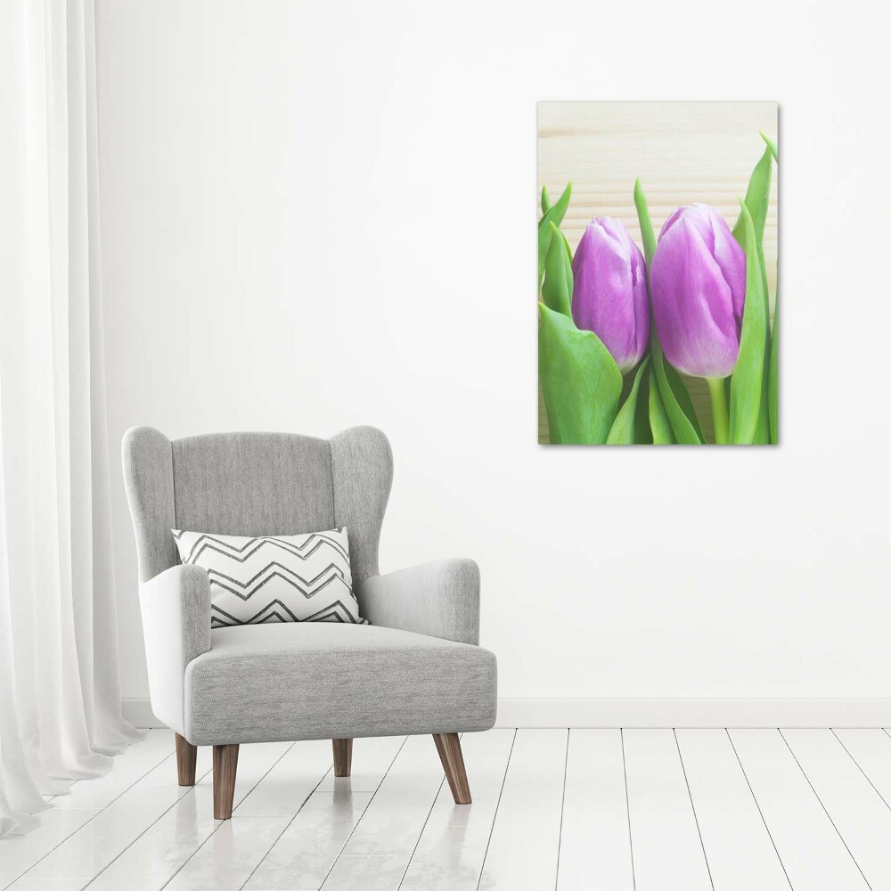 Canvas wall art Violet tulips