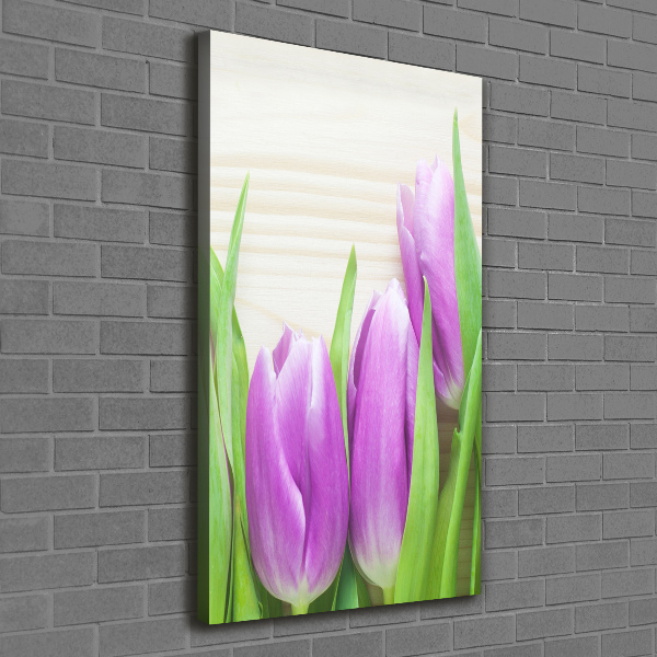 Canvas wall art Violet tulips